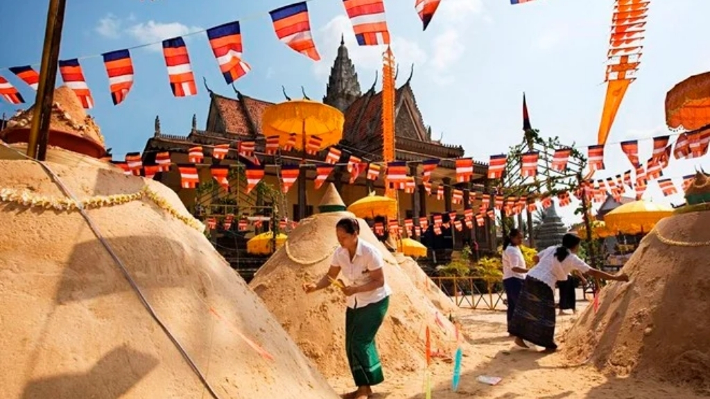 Construction de monticules de sable