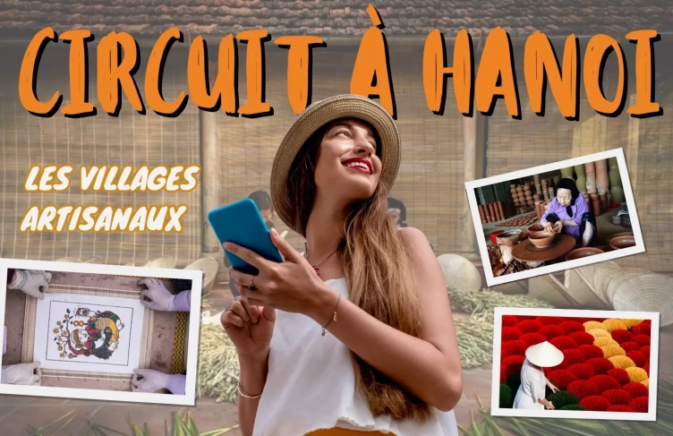 Itinéraire pour un circuit à Hanoi dans les villages artisanaux