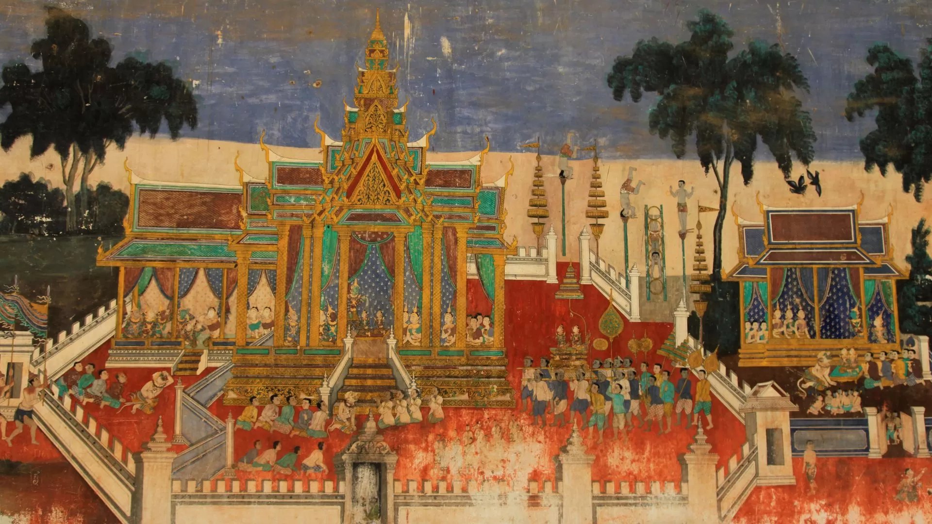 Une partie de la fresque du cloître