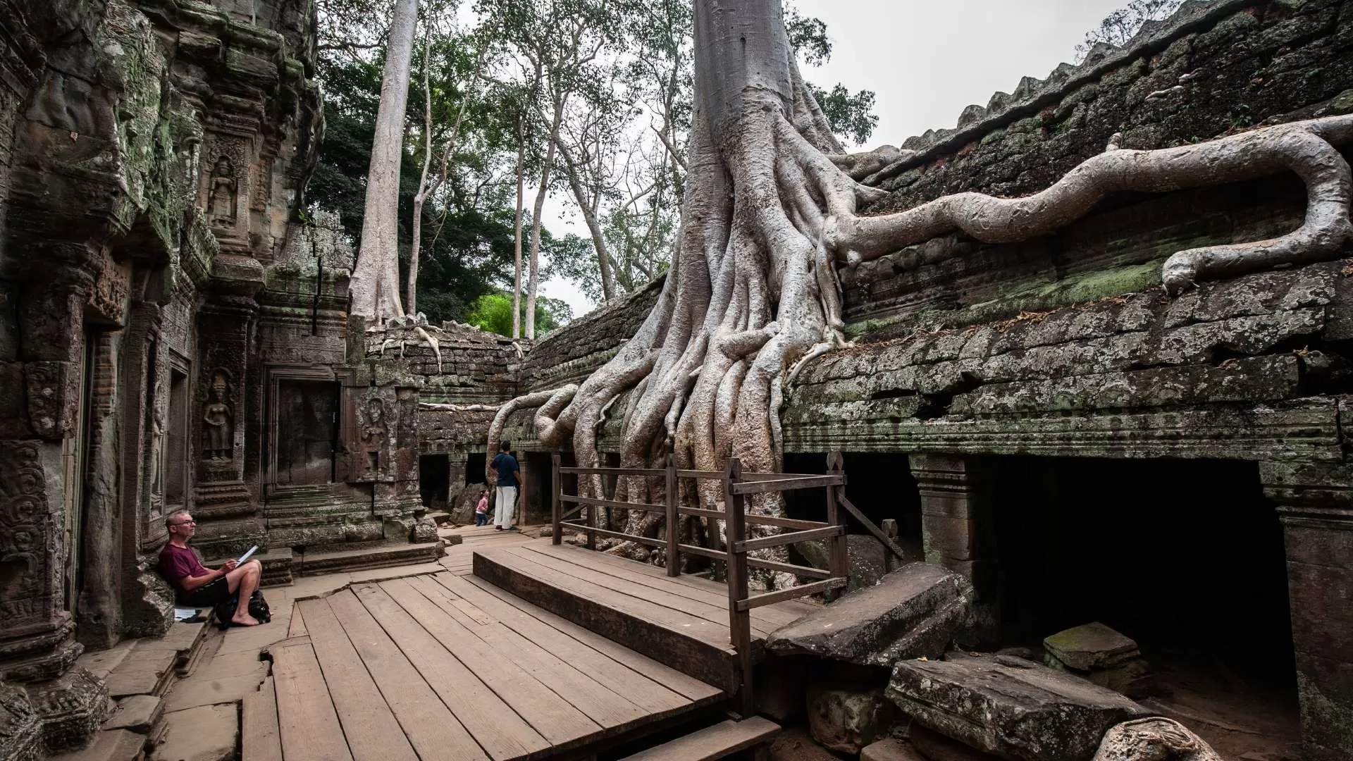 Ta Prohm Temple – A mystical temple intertwined with towering tree roots.