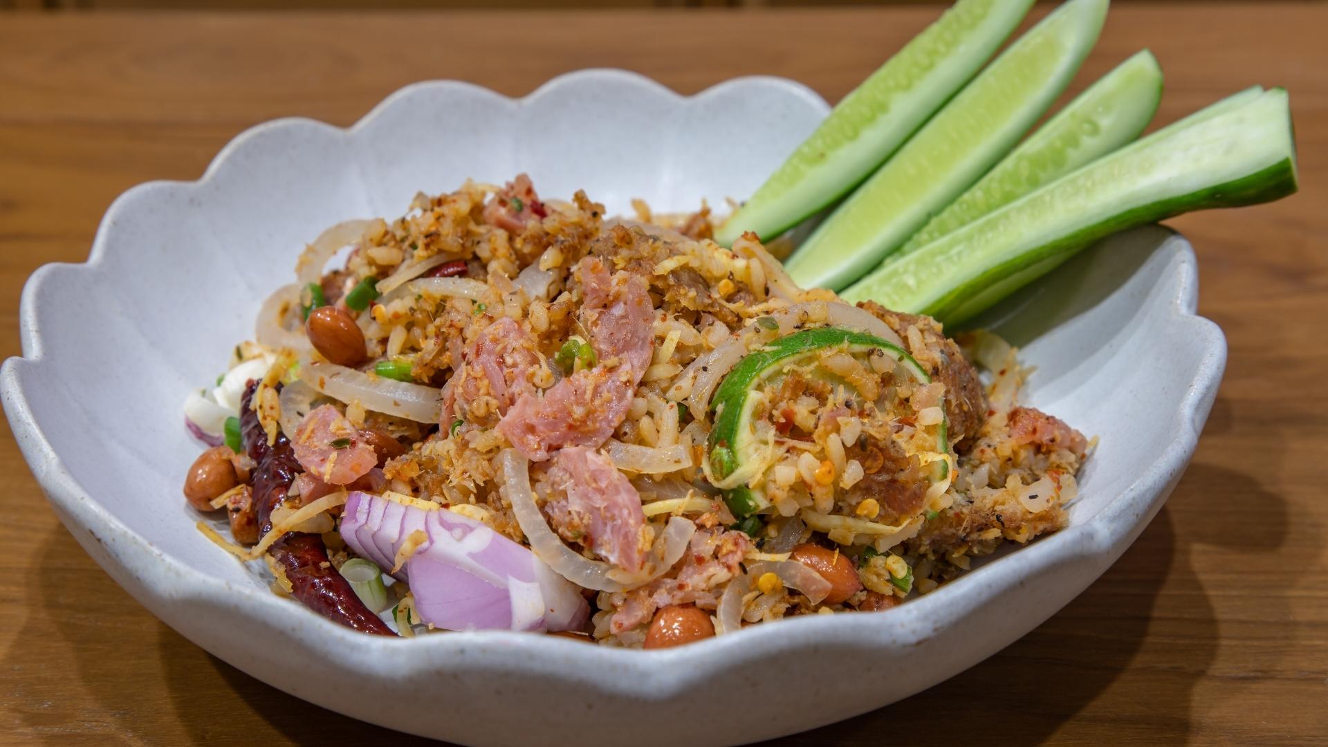 Nam Khao - Crisp rice salad