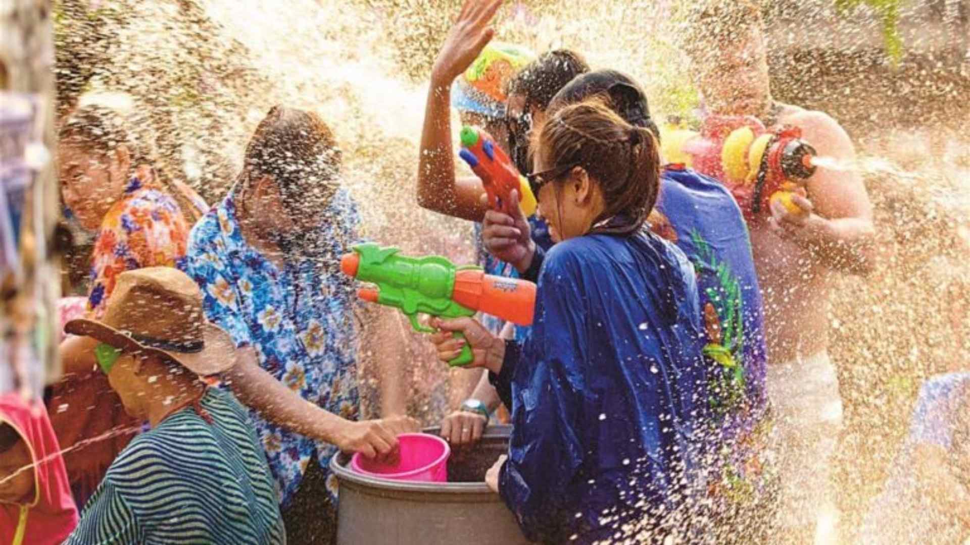 Water fight in Thailand's Songkran festival