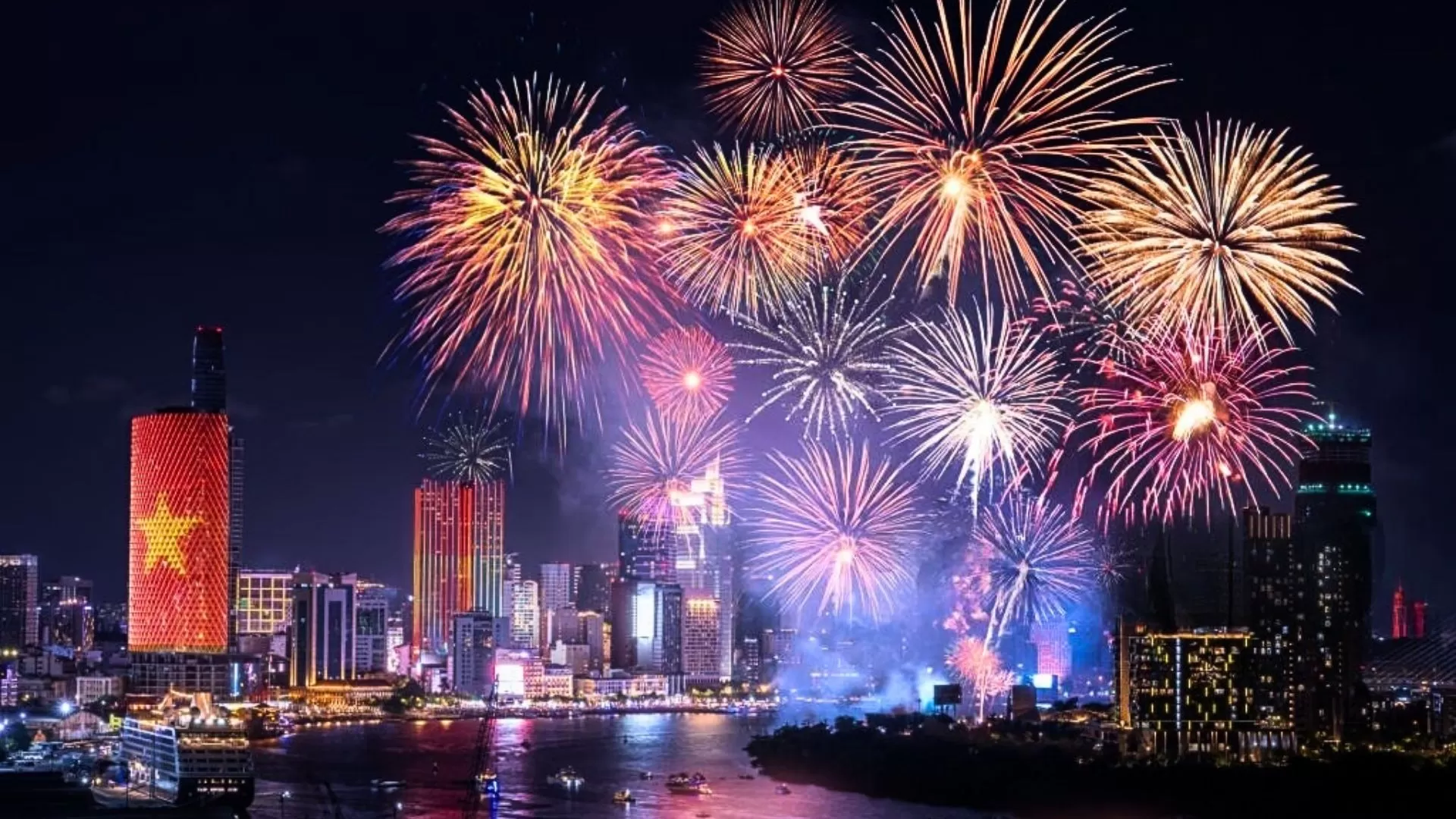 Fireworks in Ho Chi Minh City on National Day