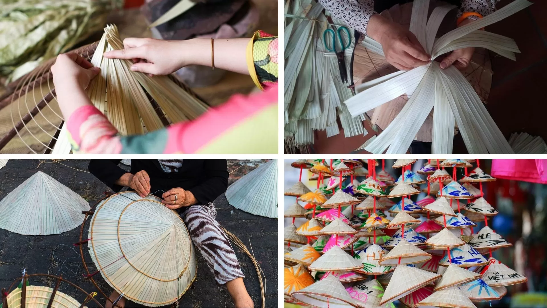 The process of crafting Vietnamese conical hat