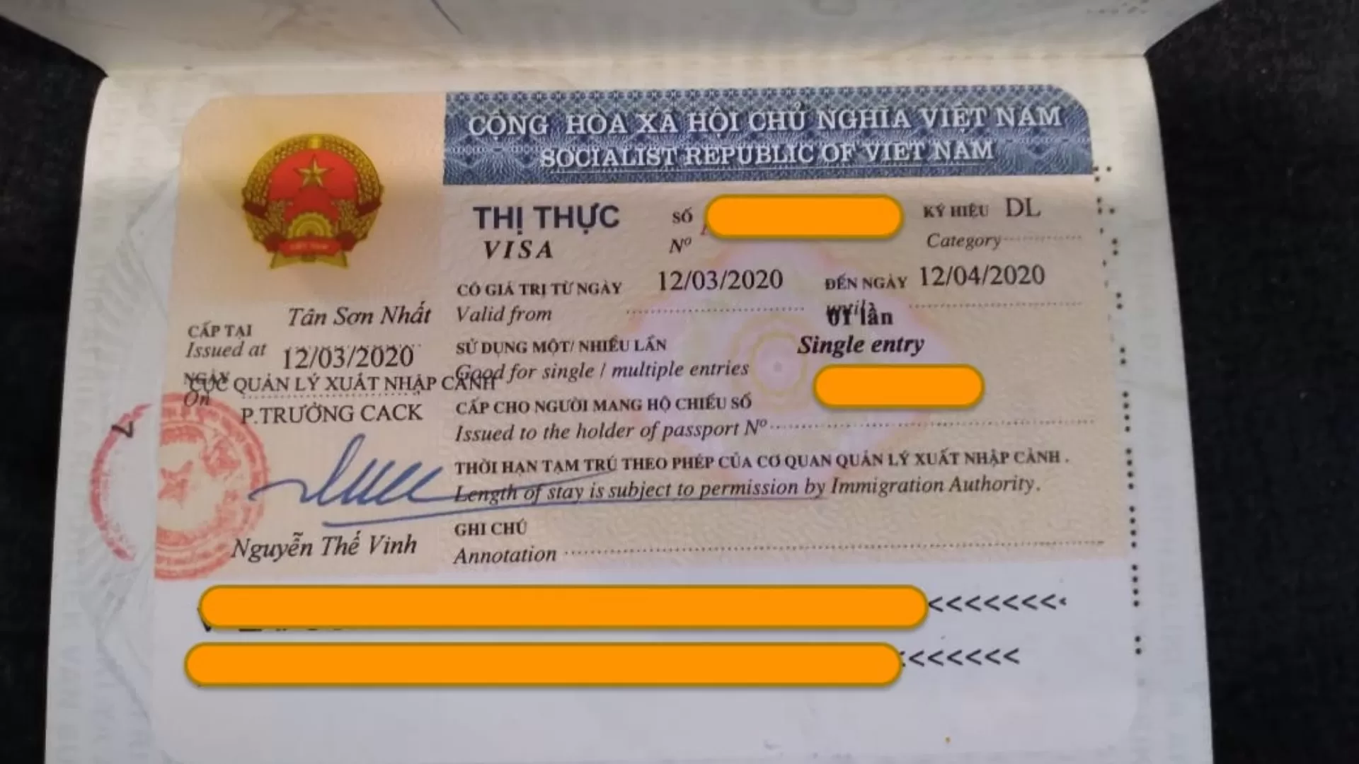 Visa du Vietnam