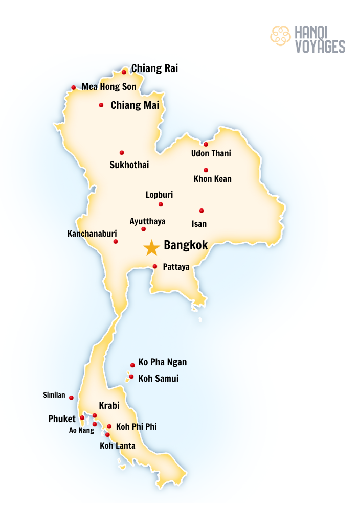 Carte de la Thaïlande