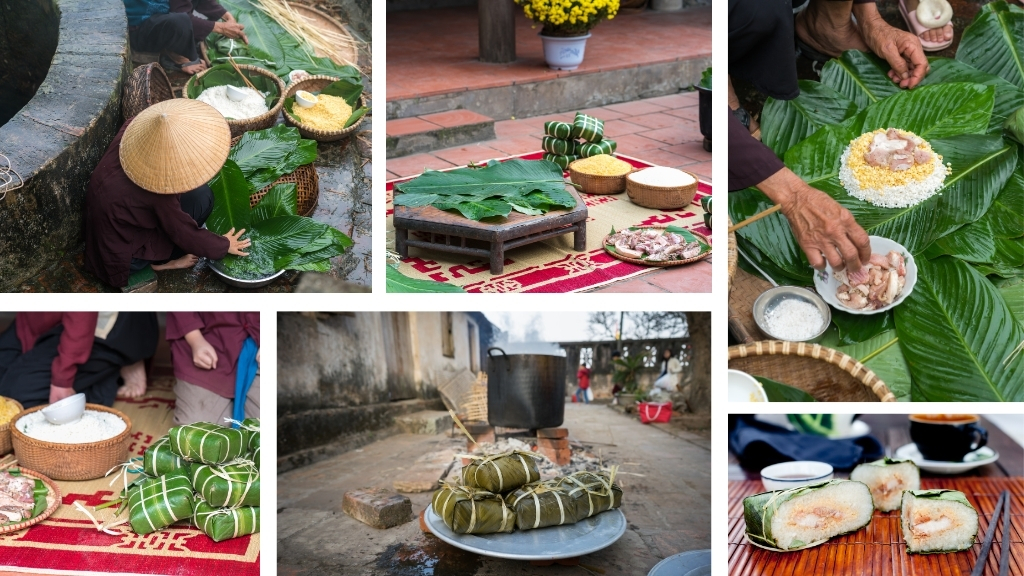 Préparation des ingrédients Tapes de préparation du Banh Chung