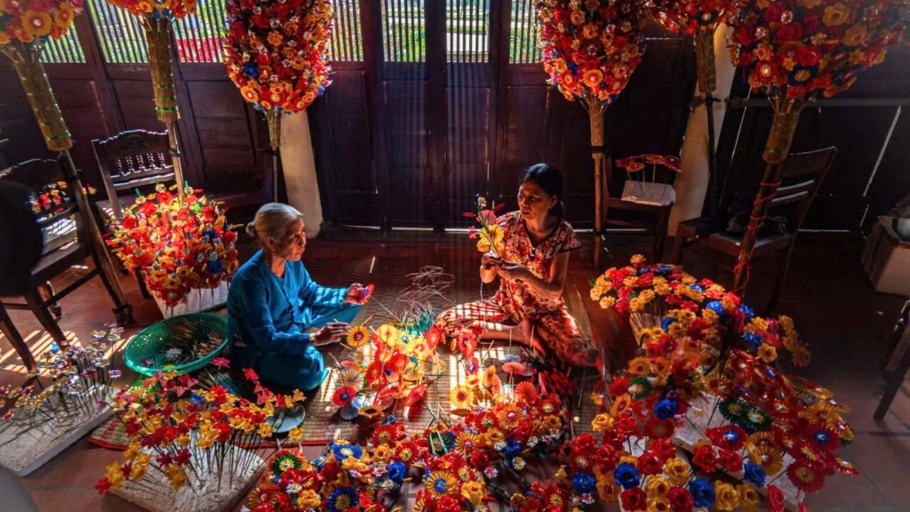 Village de fleurs en papier de Thanh Tien
