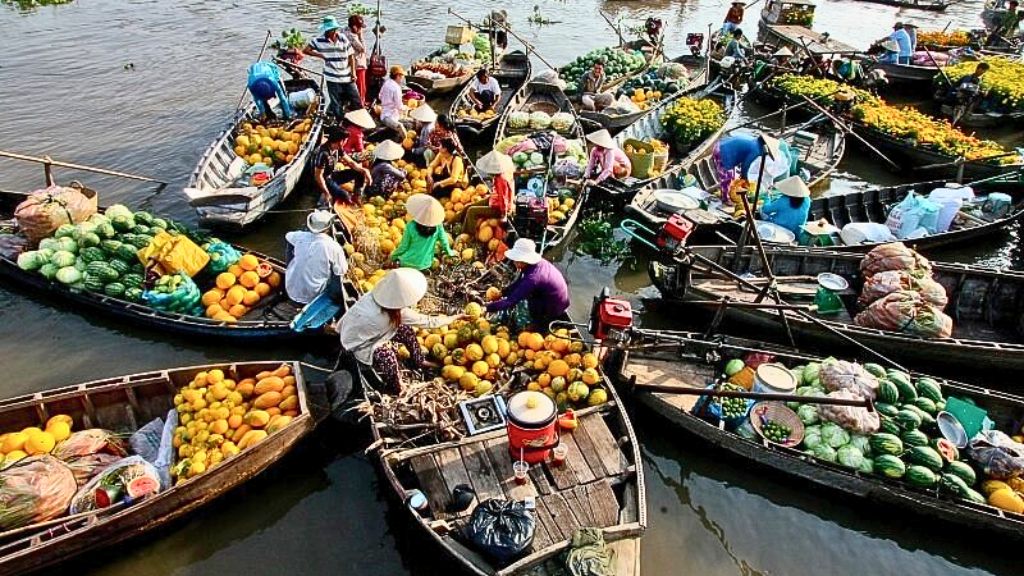 Croisière sur le Mékong 8 jours 7 nuits : Itinéraire et conseils utiles - vietnam marche de cai be 1024 delta du mekong-vietnam-marche-de-cai-be-1024
