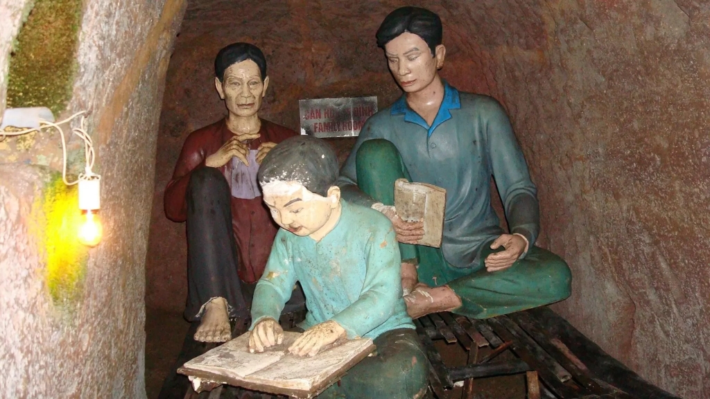 La vie des habitants aux tunnels de Vinh Moc
