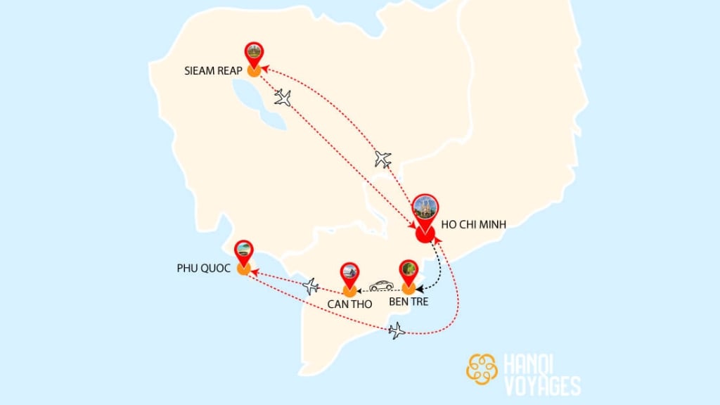 Circuit Sud Vietnam Cambodge 15 jours