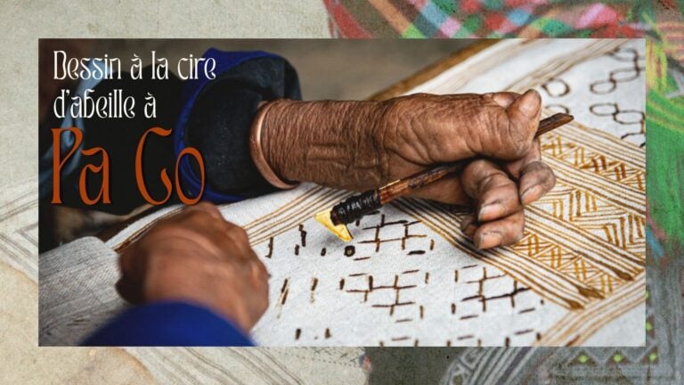 Artisanat traditionnel de Pa Co avec motifs en cire d’abeille sur tissu