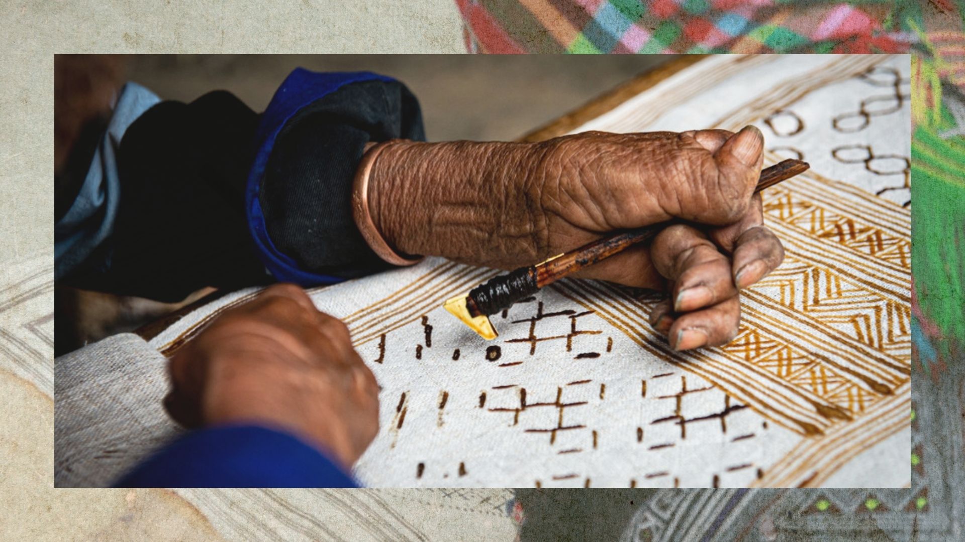 Art du batik H'Mong — dessin à la cire d'abeille