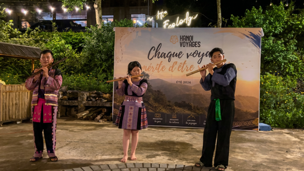 Mai Chau-Van Ho : les 3 jours qui ont marqué toute l’équipe Hanoi Voyages - vietnam van ho 3 jours equipe hanoi voyages 12 1024 Musique traditionnelle Hmong avec flûte en bambou à Pa Co