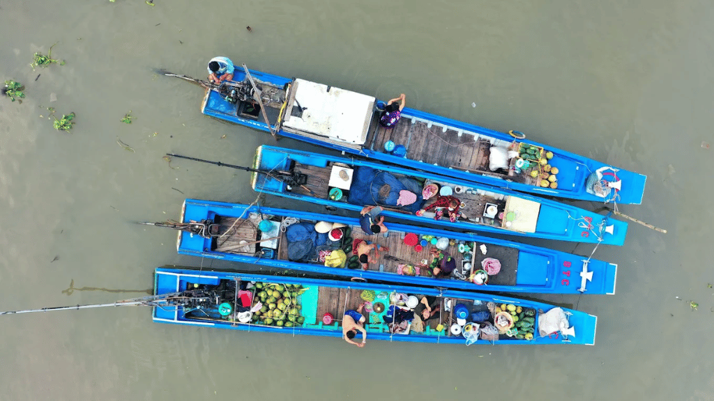 Marché flottant de Long Xuyen