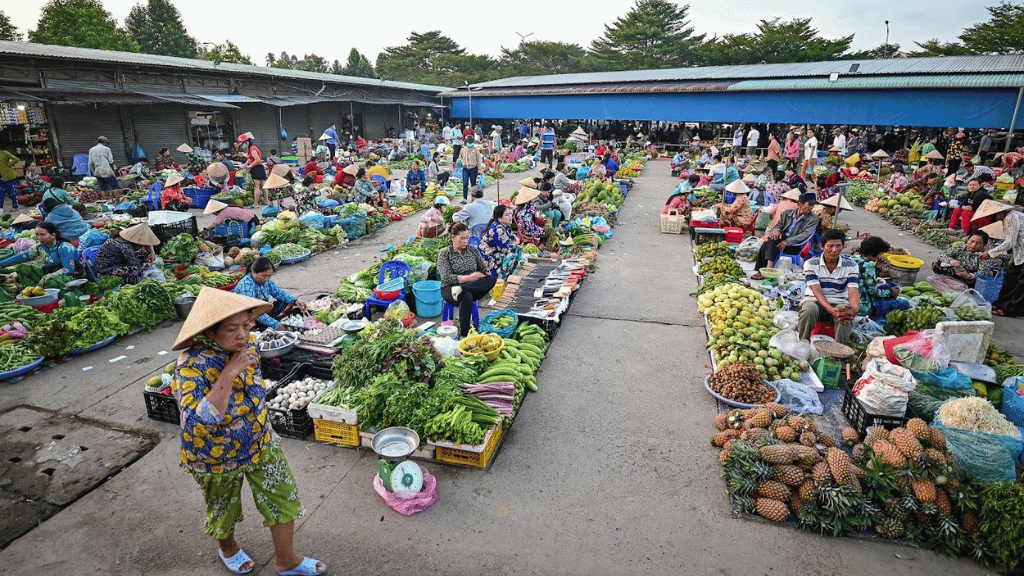 Marché local de Cho Chom Hom à Can Tho
