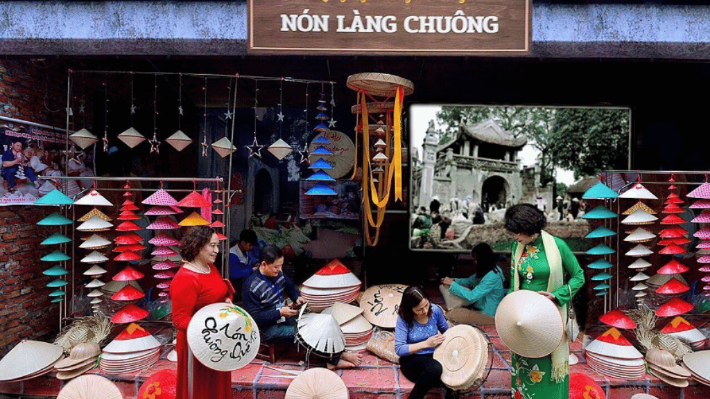 hapeaux coniques traditionnels du village de Chuong à Hanoi